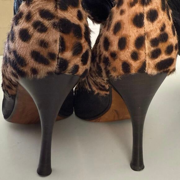 Donald J. Pliner Couture SIGNED boots leather calf hair animal print 7.5 - Picture 8 of 16